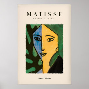 Impressões de Arte de Matisse - Rosto Dividido Azu