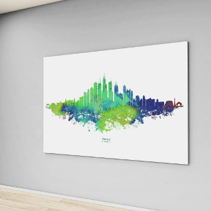 Impressões de Arte em Aquarela da Silhueta de Chic
