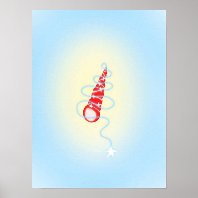 Impressões de Conch Azul de Arte Simples Original (Frente)