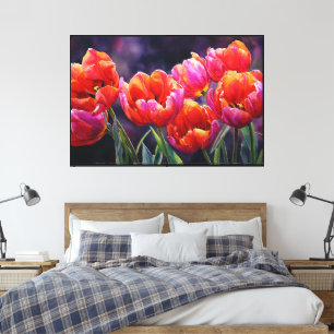 Impressões de Flores Abstratas em Tela – Parede de
