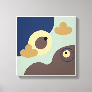Impressões de pássaros castanhos de arte simples o