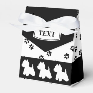 Impressões de pata de caixa de promoção Westie
