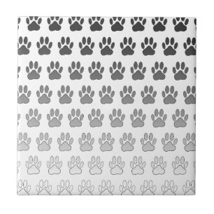 Impressões de pata de gradiente em preto e branco