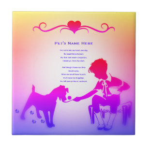 Impressões de Pata Memorial de Pet Poema Personali