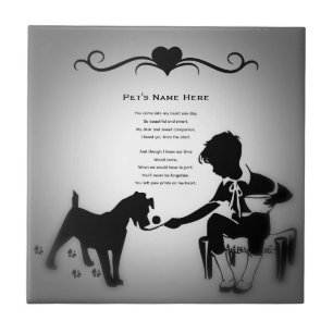 Impressões de Pata Memorial de Pet Poema Preto e B