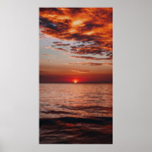impressões de pôsteres do sol mar céu da Zazzle