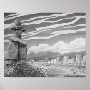 Impressões de Vancôver Inukshuk dos posters da