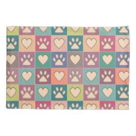 Impressões e corações de pata de algodão