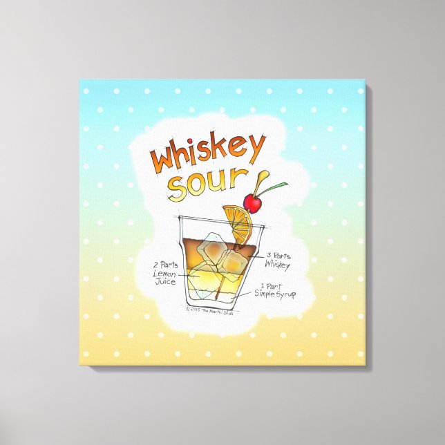 IMPRESSÕES EM TELA - RECEITA DE WHISKEY SOUR ARTE  (Frente)