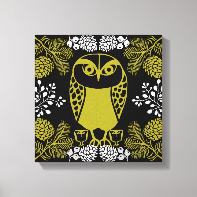Impressões Folk Art Owl (Frente)