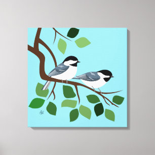 Impressões tampados preto das canvas do Chickadee