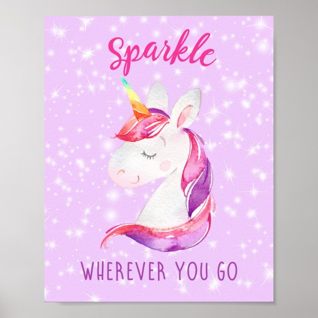 Impressões Unicorn Poster (Sparkle Onde Quer Que V (Frente)