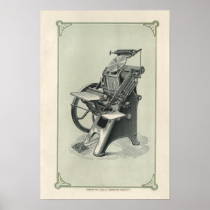 Impressora com a tecla Letterpress de poster