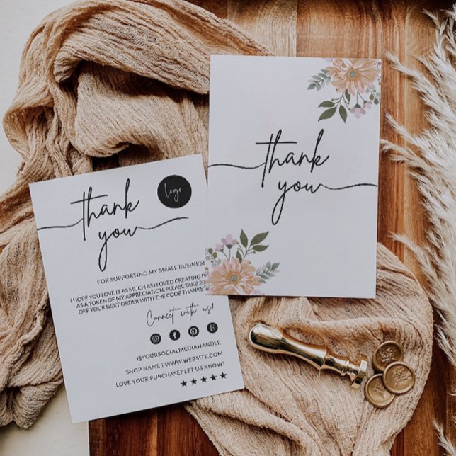 Impressora EDITABLE Business Cartões de agradecime (EDITABLE Business Thank You Card Printable)