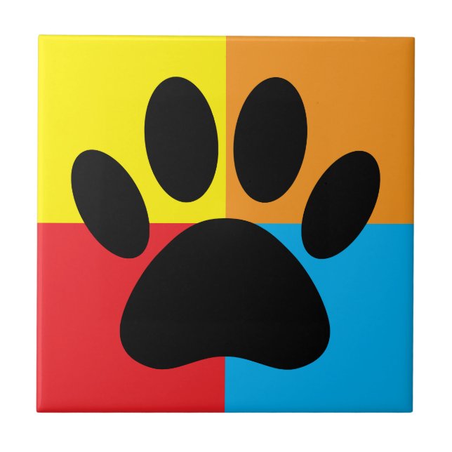 Imprimir Cores Vívidas de Paw de Cão Personalizado (Frente)