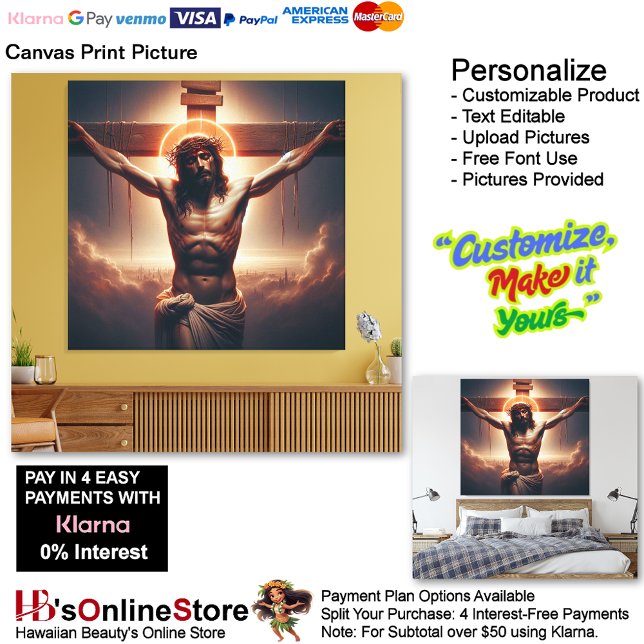 Imprimir Imagem de Jesus Canvas 12 (Jesus Cross Clouds Biblical Crucifix Canvas Print Picture 12.)