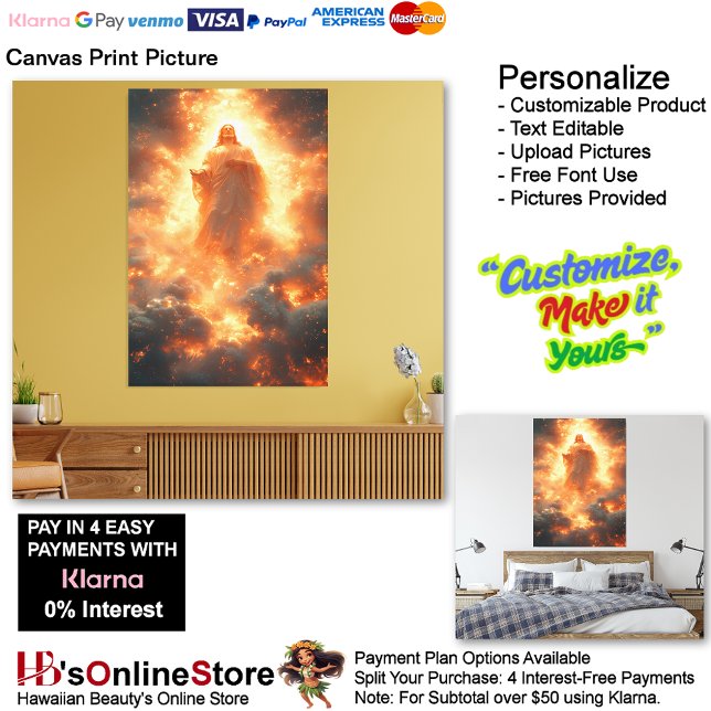 Imprimir Imagem de Jesus Canvas 22 (Jesus Flaming Fire Biblical Canvas Print Picture 22.)