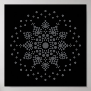 Imprimível Ponto Seu Próprio Mandala Modelo Poster