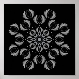 Imprimível Ponto Seu Próprio Mandala Modelo Poster