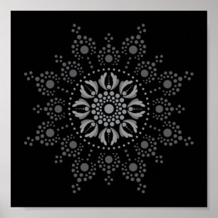 Imprimível Ponto Seu Próprio Mandala Modelo Poster