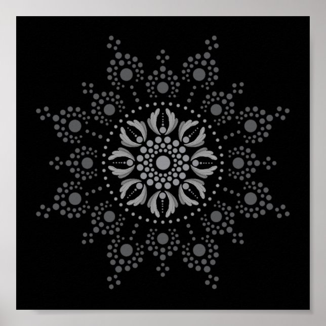 Imprimível Ponto Seu Próprio Mandala Modelo Poster (Frente)