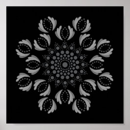 Imprimível Ponto Seu Próprio Mandala Modelo Poster