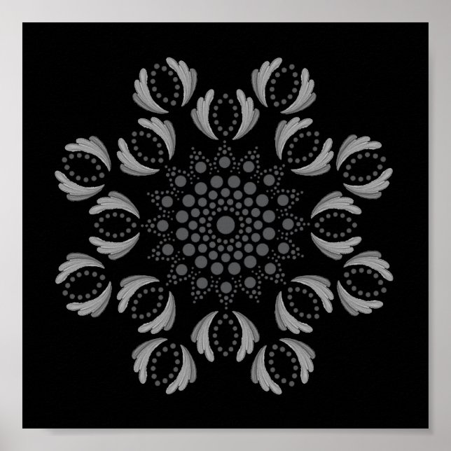 Imprimível Ponto Seu Próprio Mandala Modelo Poster (Frente)