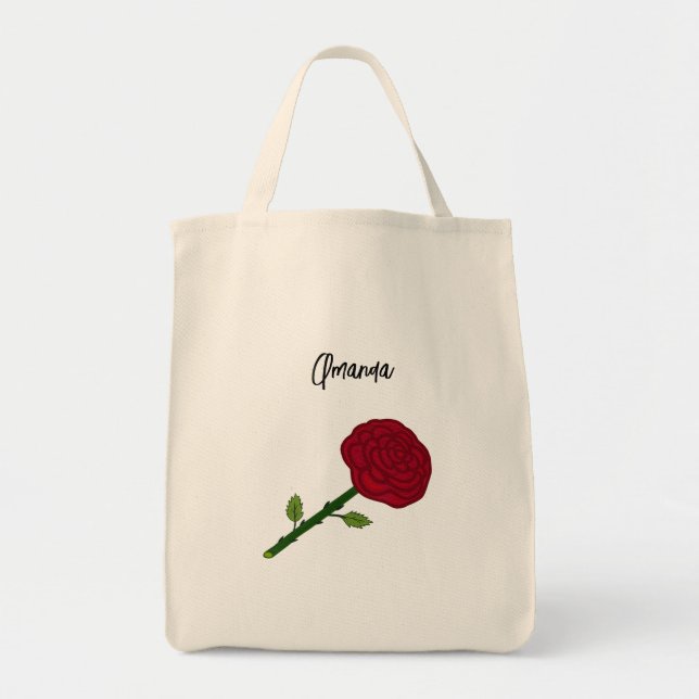 Impulsionar Bolsa com rosa vermelha (Frente)