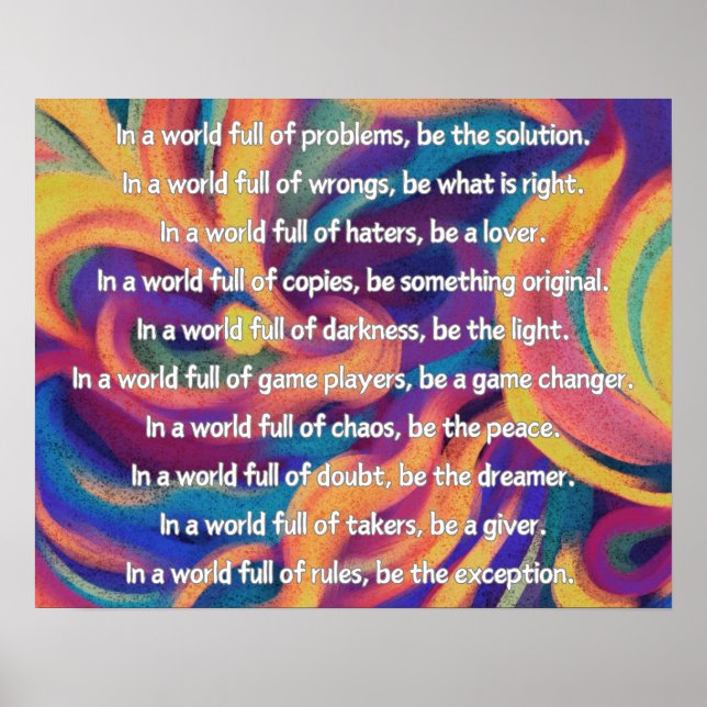 In A Messed Up World Poem Wall Poster (Frente)