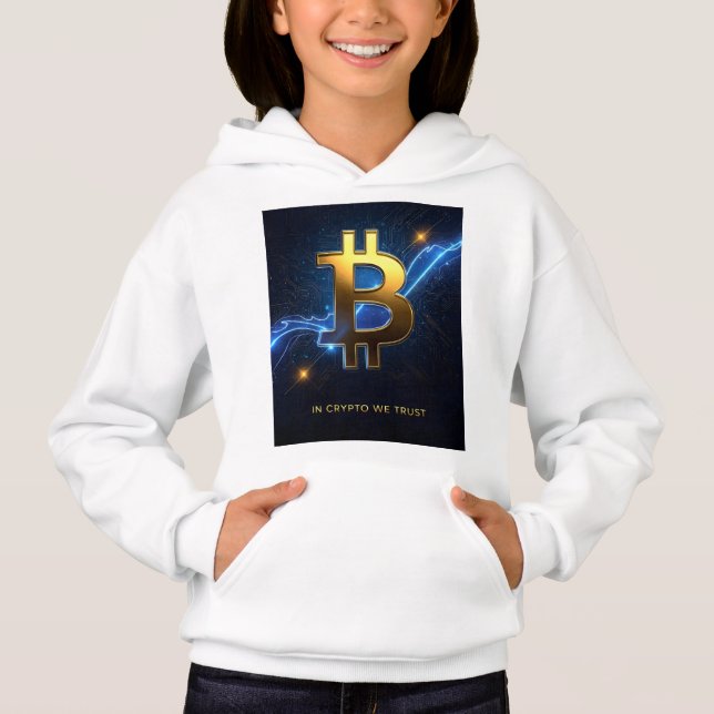 In Crypto We Trust Kids Bitcoin Hoodie (Frente)