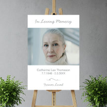 In Loving Memory Funeral Photo Sign