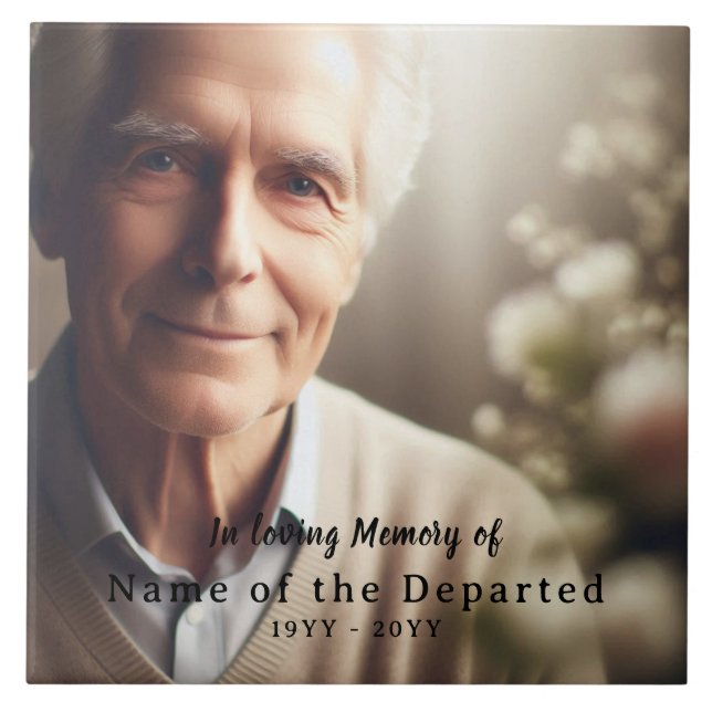 In Loving Memory Keepsake Photo Name Dates, Black (Frente)