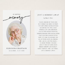 In Loving Memory Minimalist Photo Sympathy Cards