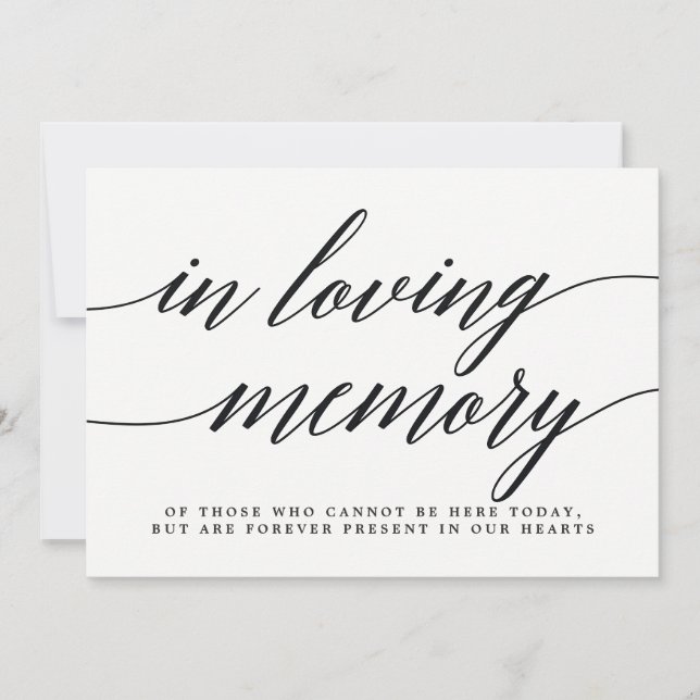 In Loving Memory Sign - Script moderno (Frente)