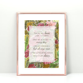 In Memory Of Watercolor Floral Sympathy Frameable