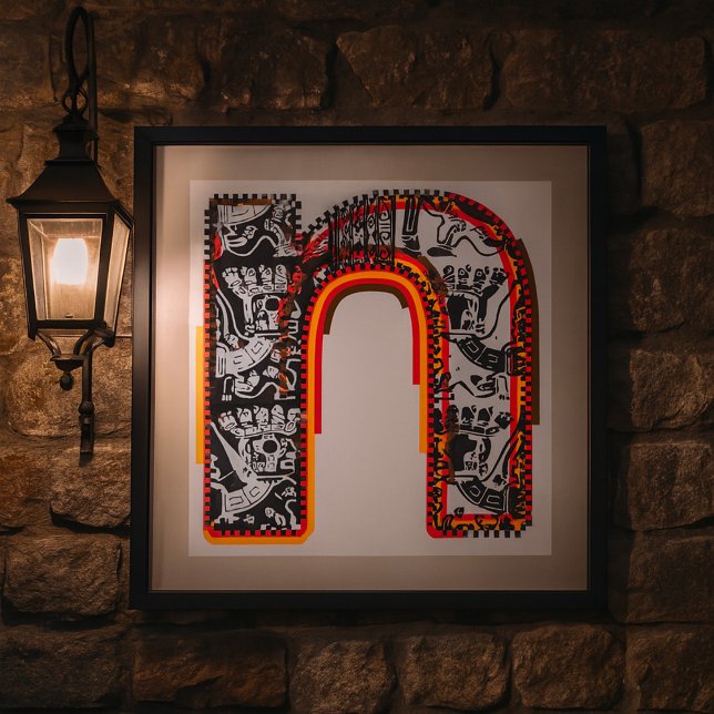 Inca Letter N Artistic Lettering Poster (Criador carregado)
