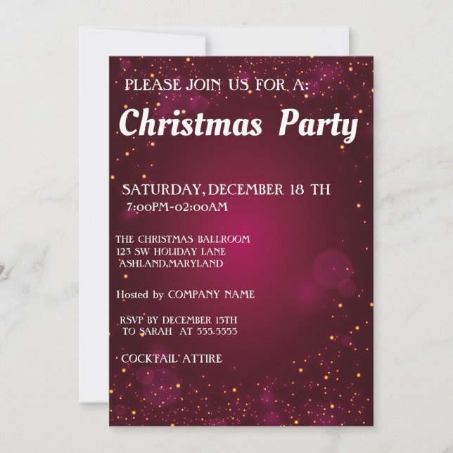 Incrível, Belo Convite de Natal (Frente)