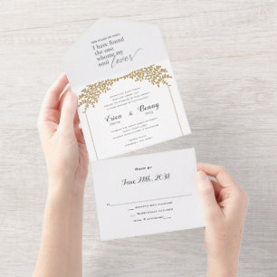 Incrível Chuppah Tudo em um Convite de casamento j
