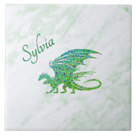 Incrível Dragão Verde Mosaico Pessoal