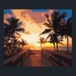 incrível Hollywood Beach pop art poster<br><div class="desc">Hollywood Beach pop art poster por jessallendesigns</div>