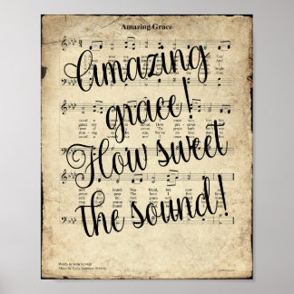 Incrível Impressão de Hymn com Script Grace