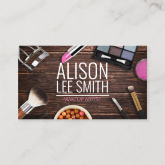 Incrível Makeup Artist Wood Desk Cartão de visita