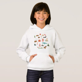 Incrível Mão Desenhada Canadá Símbolos Hoodie