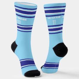 Indego and blue Sport Jersey - Name Number Socks