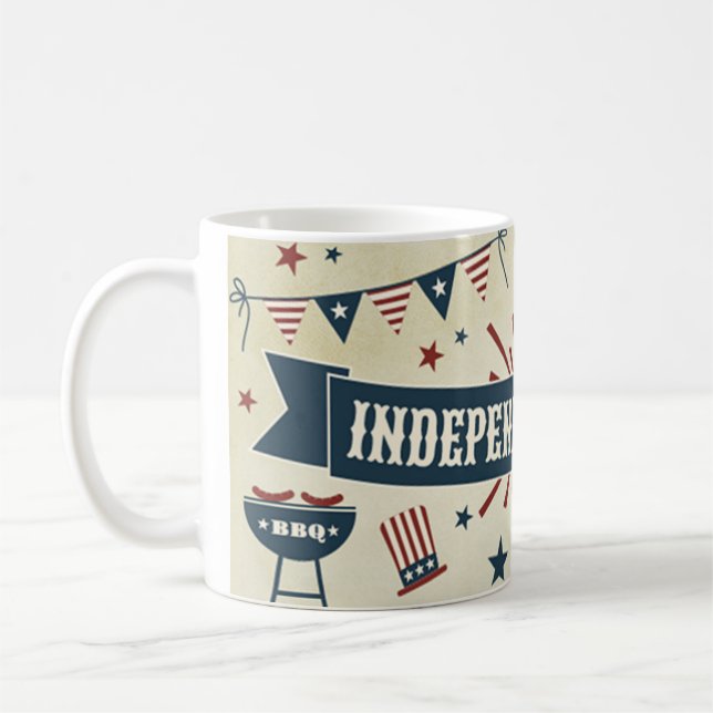 Independência 4° de julho caneca patriótica dos EU (Esquerda)