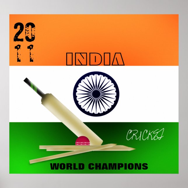 India 2011 ICC World Cup Champions Poster Print (Frente)