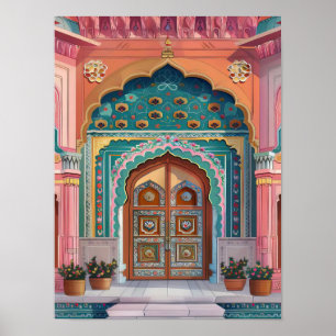Índia Impressão Ilustração Jaipur Impressão Jaipur