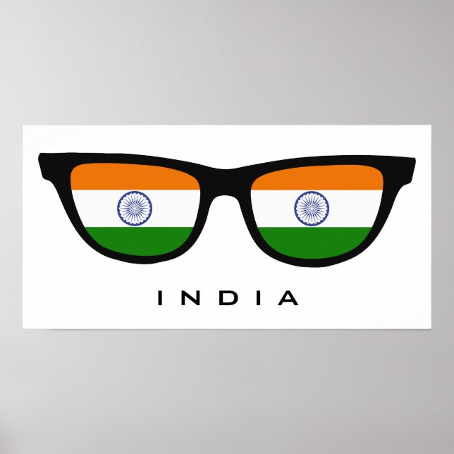 Índia Shades de texto personalizado e poster de co (Frente)
