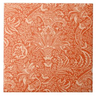 Indiano de William Morris, laranja coral e pêsseg