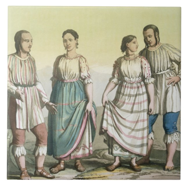 Indianos de Michoacan no traje tradicional, México (Frente)